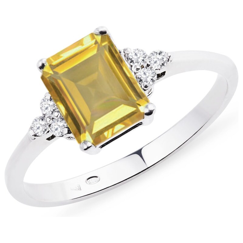 Zlatý prsten s citrínem KLENOTA k0349012