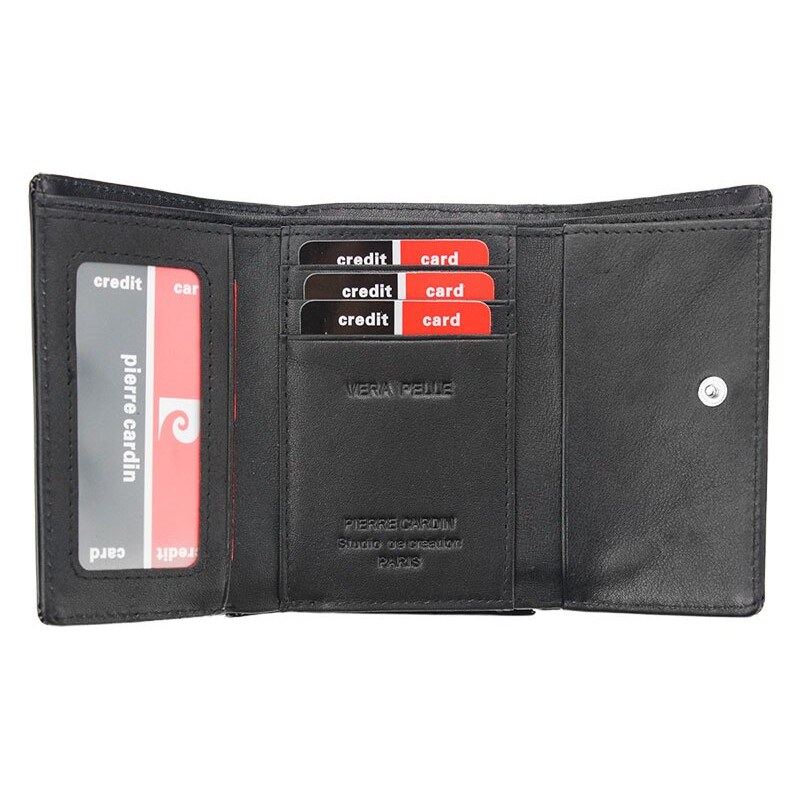 Dámská kožená peněženka Pierre Cardin 02 LEAF 117 černá