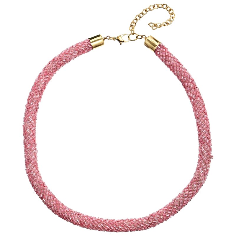 ASOS Seedbead Tube Necklace - Pink