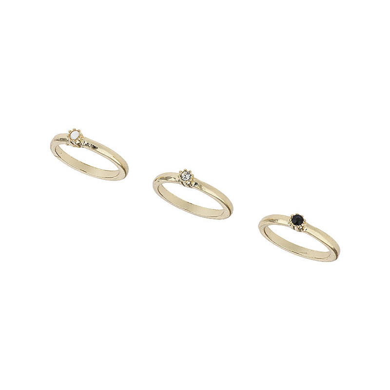 Topshop Small Stone Midi Ring Pack