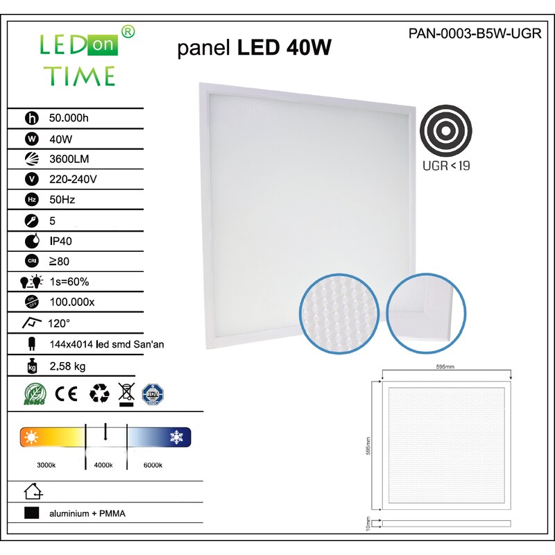 LEDtime PAN-0003-B5W-UGR
