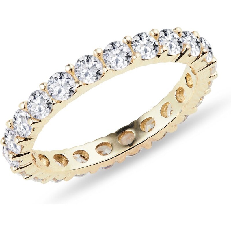 Zlatý prsten se zirkony KLENOTA k0022013