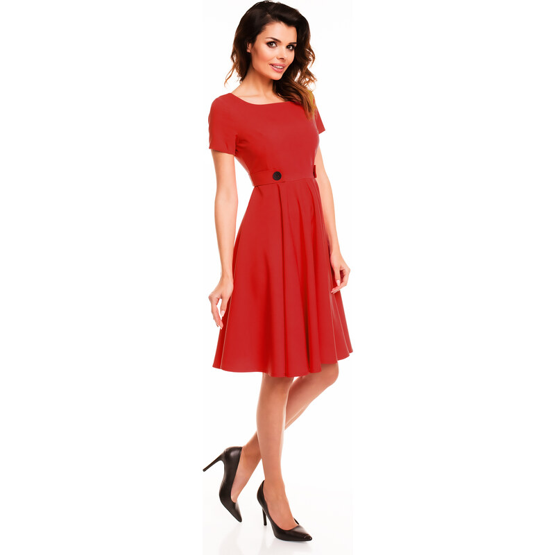 Awama Společenské dámské šaty červené A-135