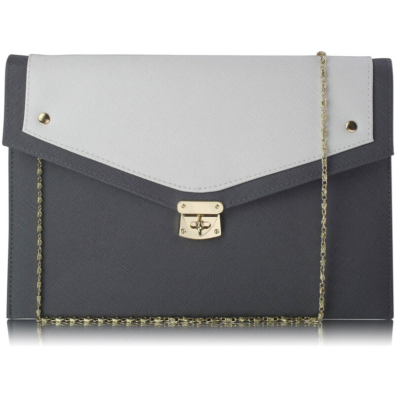 Kabelka psaníčko šedobílá - LS Fashion LSE00276 107878426
