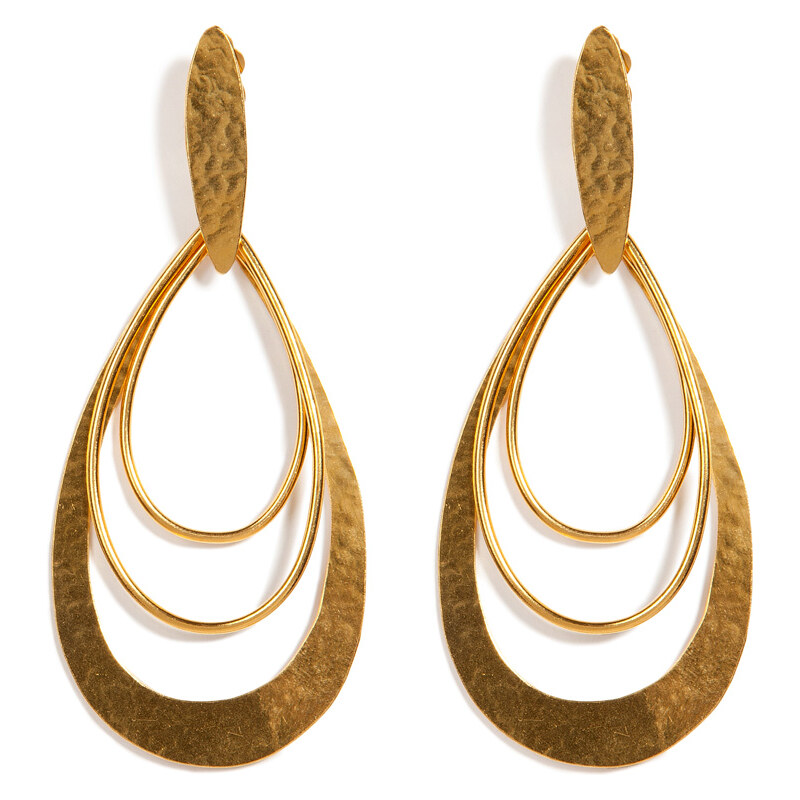 Hervé van der Straeten Hammered Gold-Plated Epure Earrings