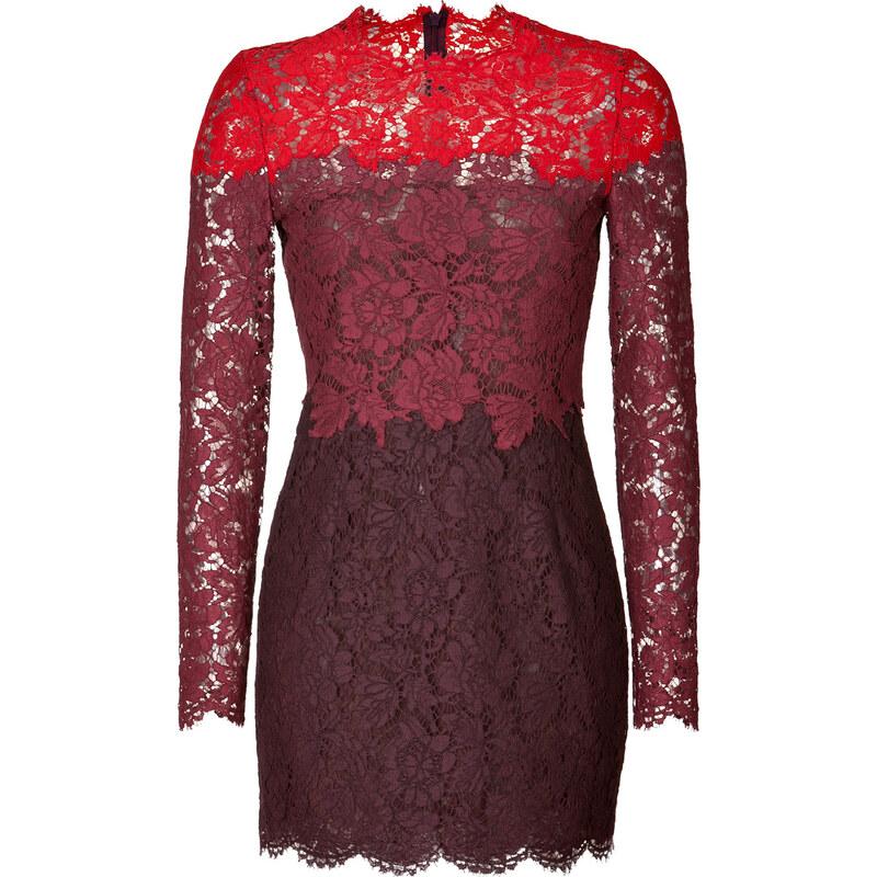 Valentino Heavy Lace Dress in Red/Scarlet/Ruby