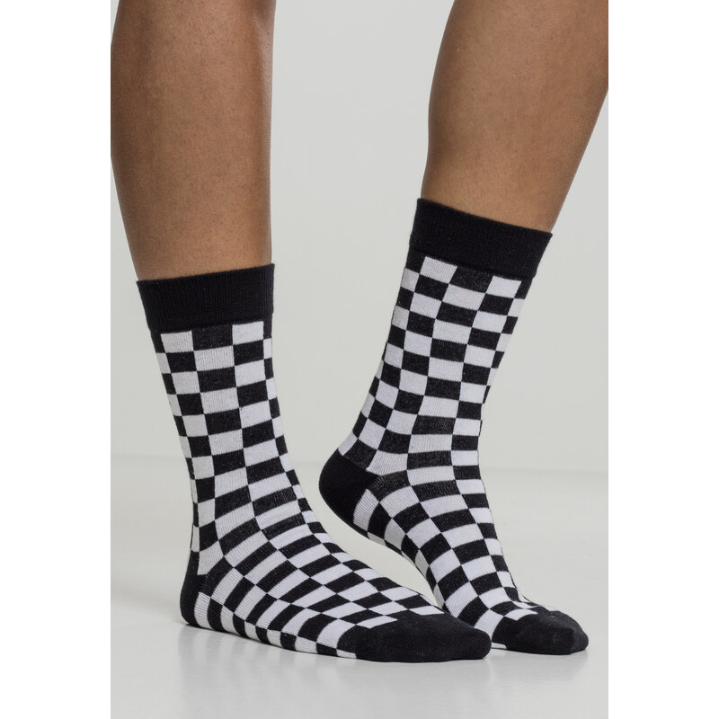 Urban Classics Checker Socks 2-Pack black/white