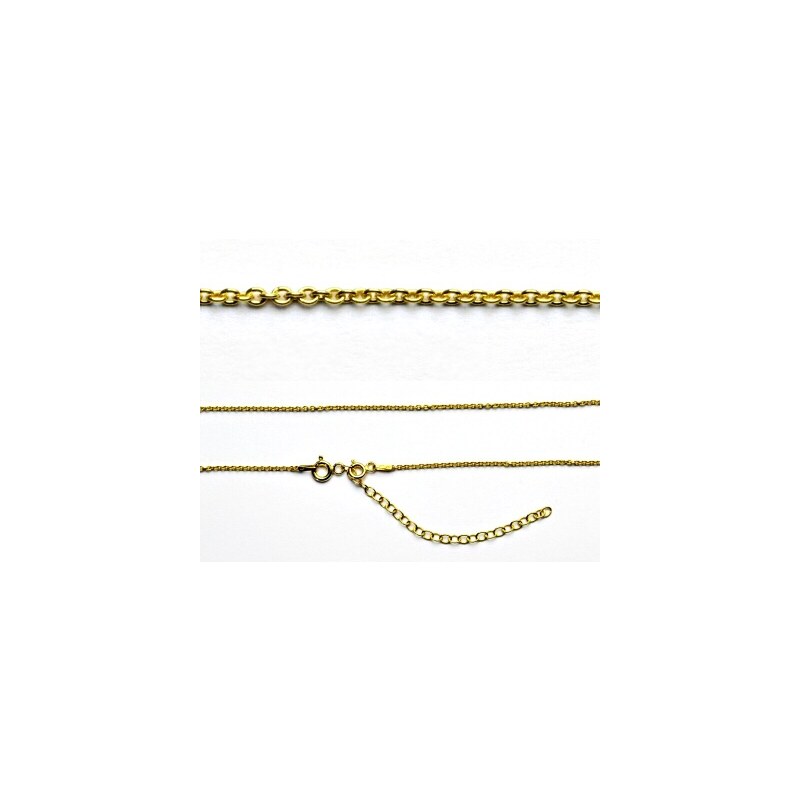 Stříbrný řetízek FZF040, pozlacený, adjusta, 38 cm+7,5 24099148