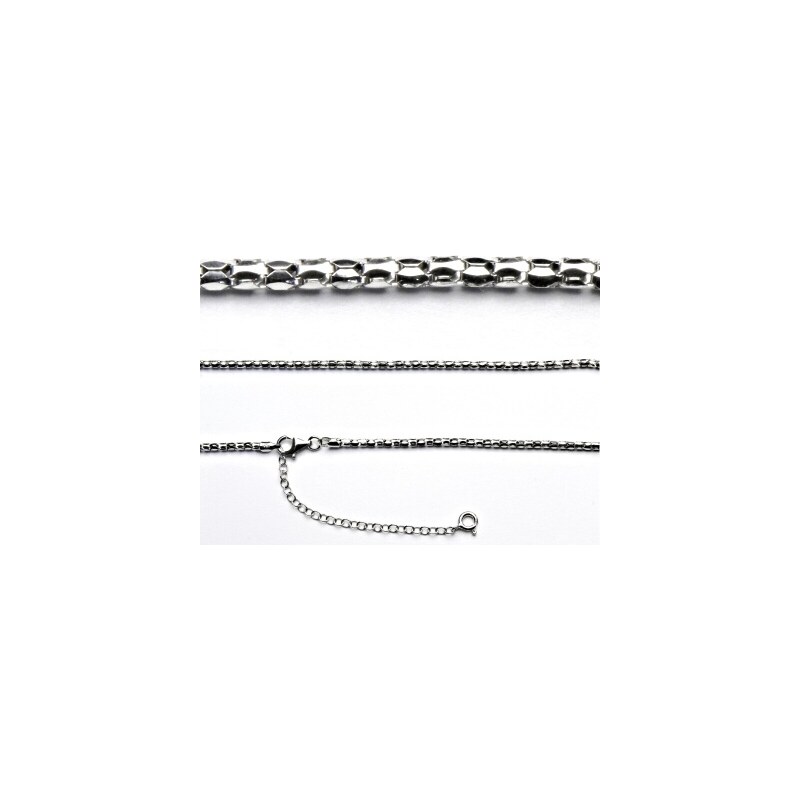 Stříbrný řetízek AGGD 2.5+RH, hádě, adjusta, 39 cm+7,5 24099141