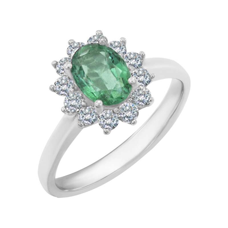 Eppi Zásnubní prsten se smaragdem a diamanty Fedel