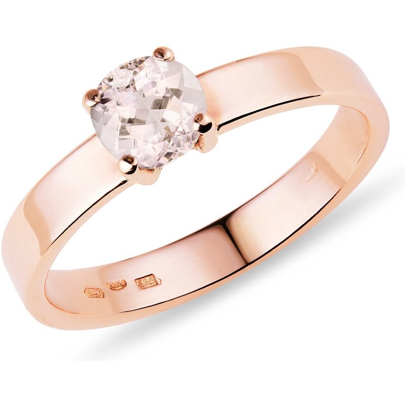 Prsten s morganitem v růžovém zlatě KLENOTA k0355014