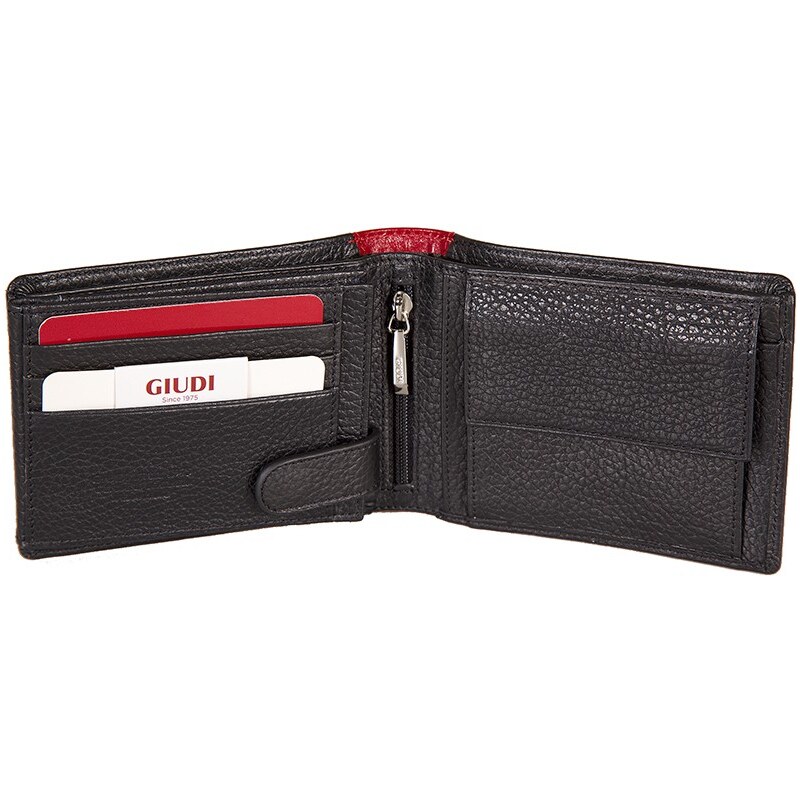 Pánská kožená peněženka GIUDI Paul - černá/červená