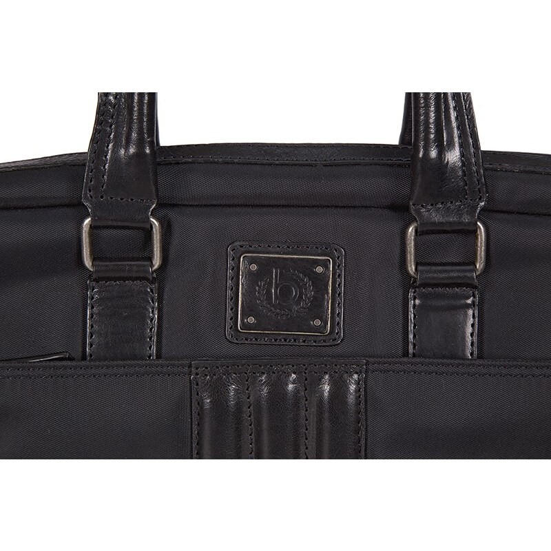 Černá taška na 15" notebook nylon+kůže OGGI 401, BUGATTI