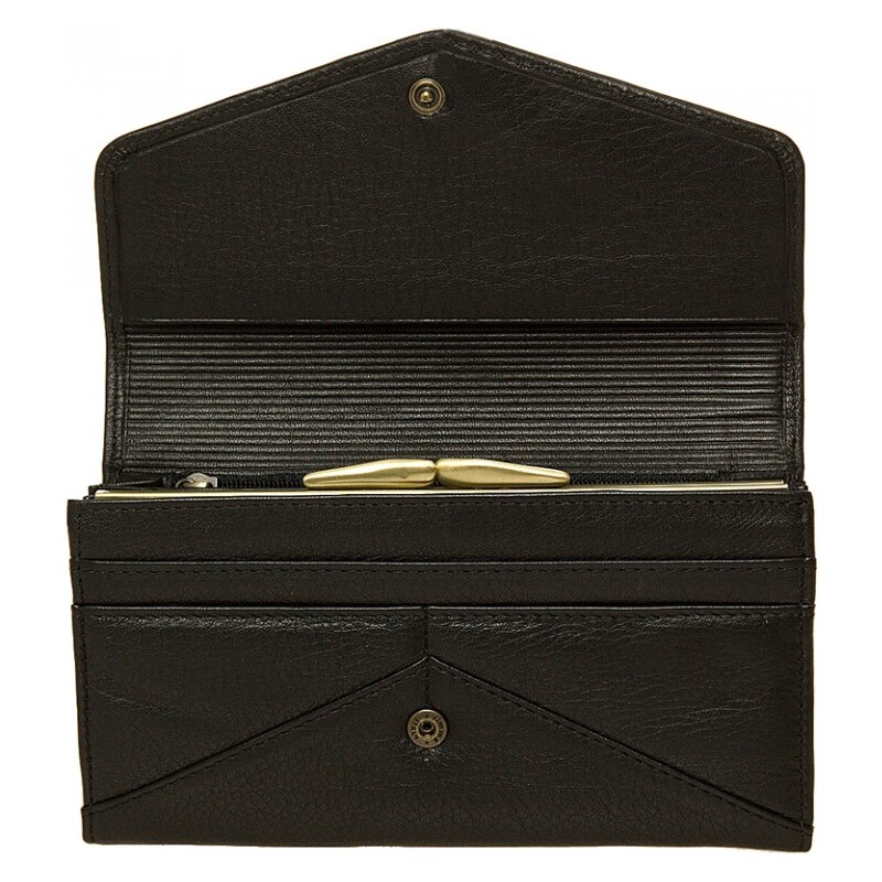 Velká dámská kožená peněženka DRAGON Borda - černá