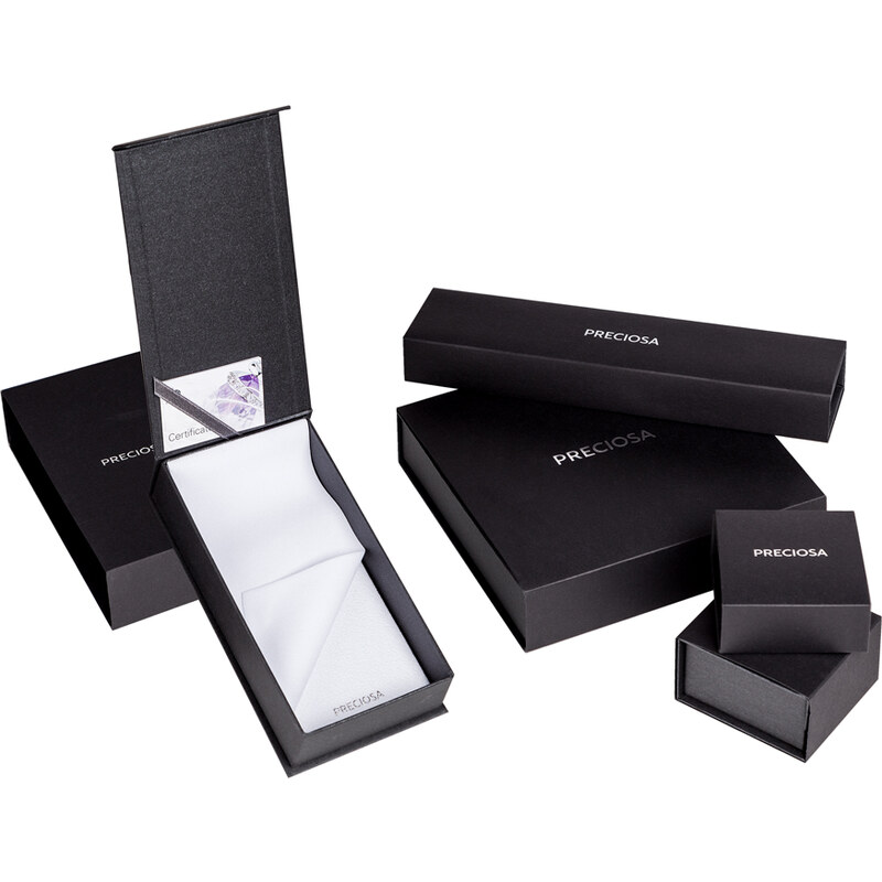 Stříbrné náušnice Touch of Luxury s černou říční perlou Preciosa