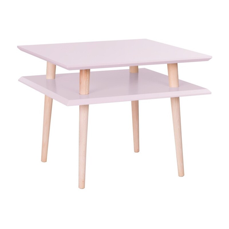 Růžový konferenční stolek Ragaba Square, 55 x 55 cm
