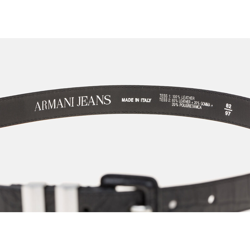 Značkový černý opasek Armani Jeans 80 - 90 cm