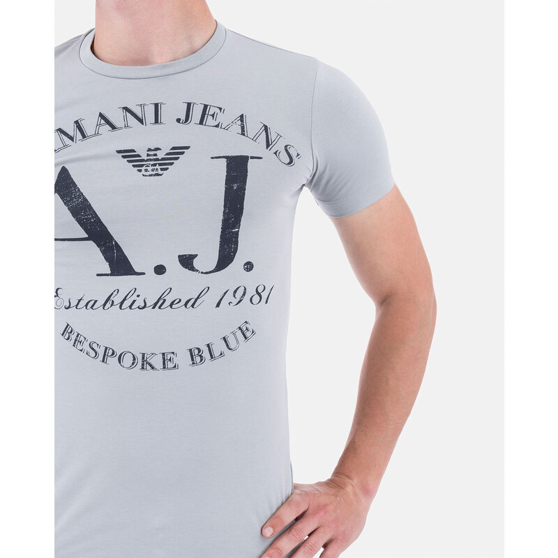 Armani Jeans Tričko pánské šedé AJ s logem S