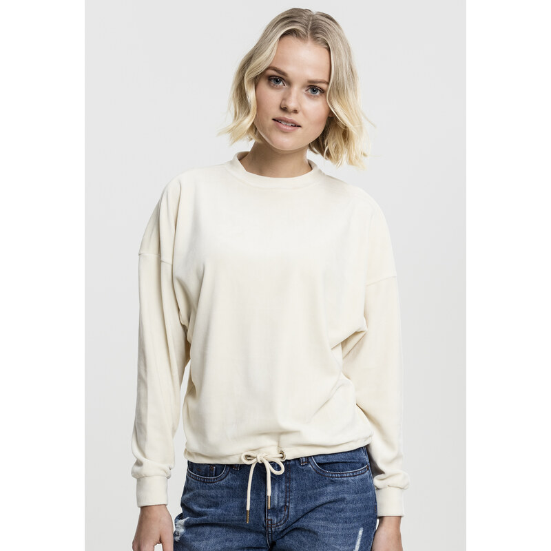 Urban Classics Dámské oversized Velvet Crew pískové