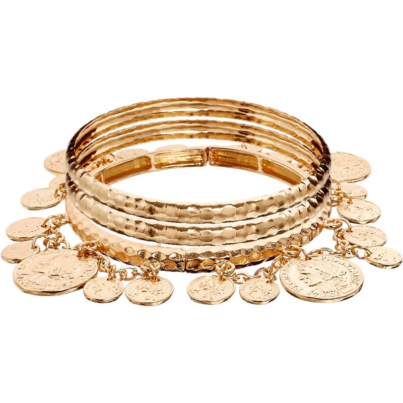 Love Rocks Bangles with Coins - Gold
