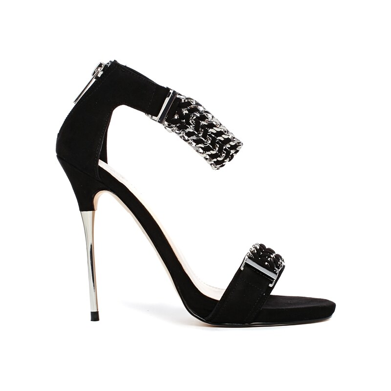 Carvela Garland Chain Strap Barely There Heeled Sandals - Black