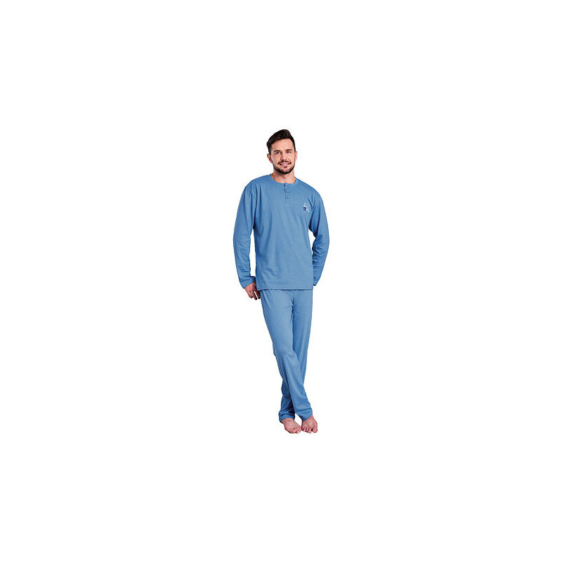 Regina Pánské bavlněné pyžamo Martin modré
