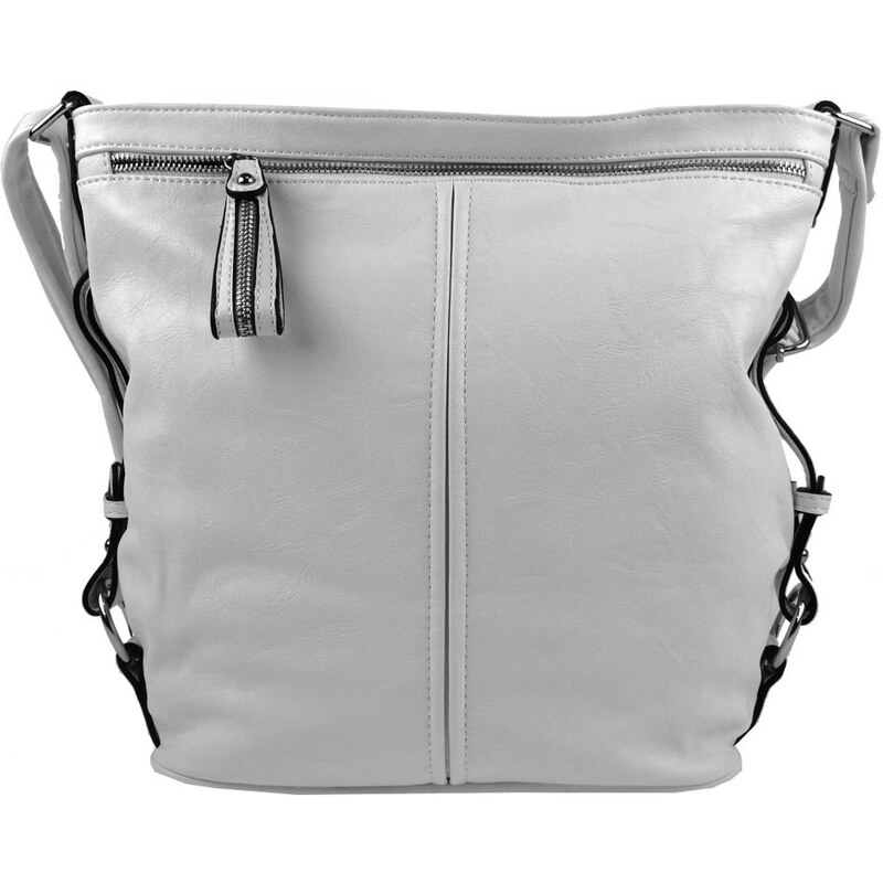 Mahel Moderní velká crossbody kabelka 74-MH světle šedá