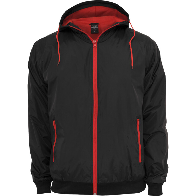 Pánská jarní bunda Urban Classics Contrast Windrunner - černá, červená