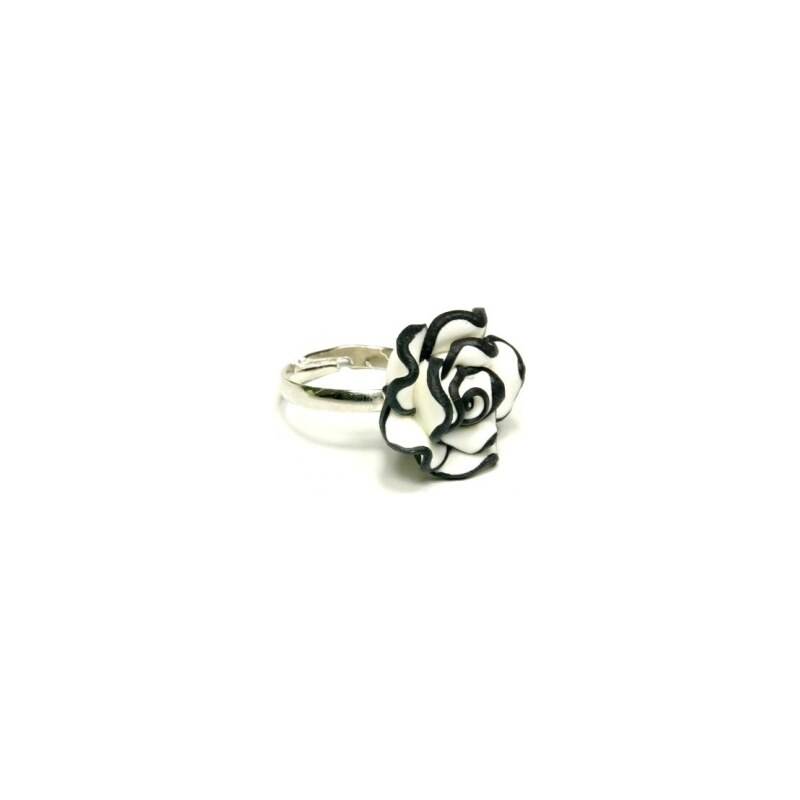 ZOYO Prsten bíločerná růže