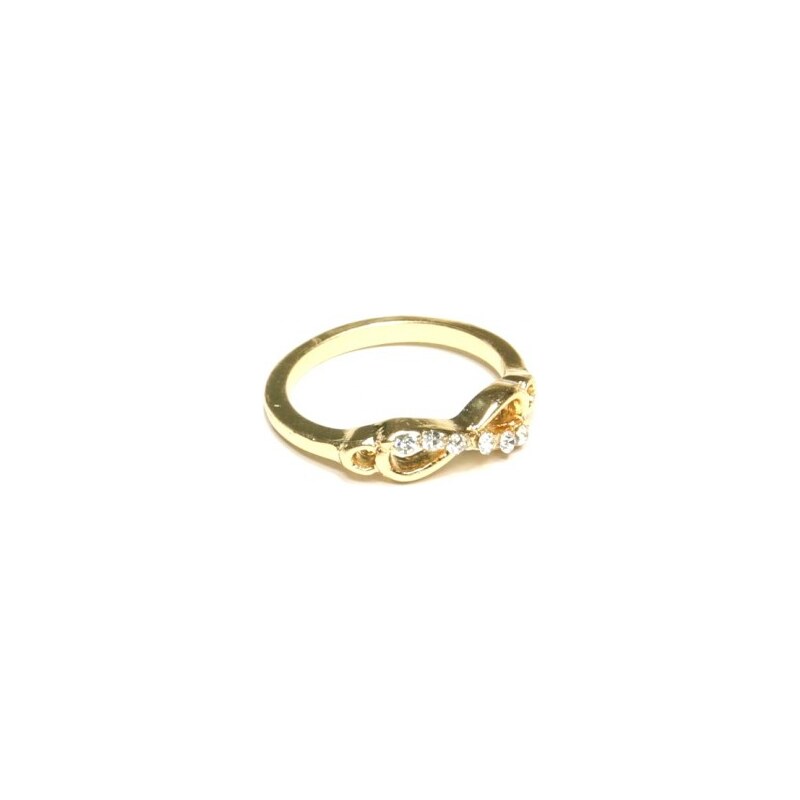 ZOYO Prsten nekonečno s kamínky - zlatý