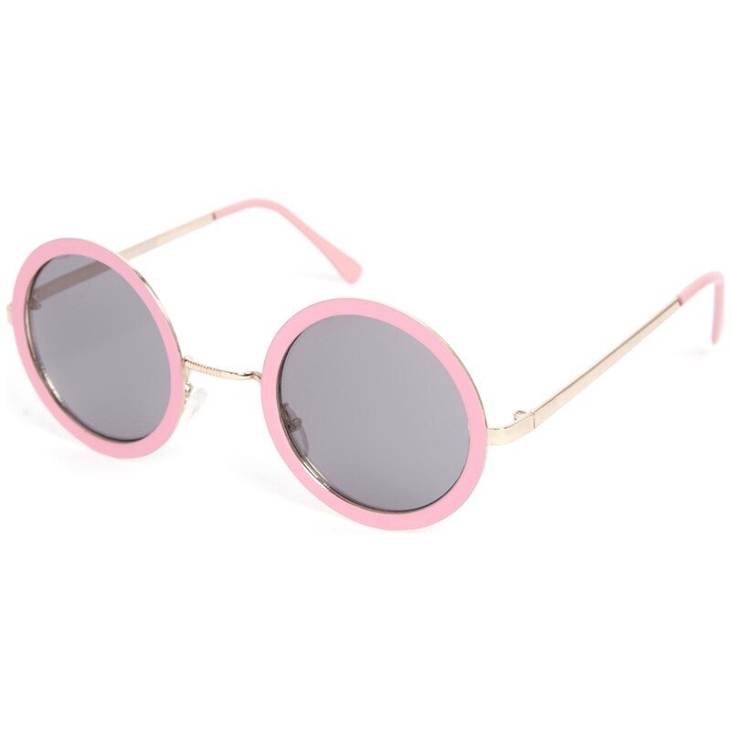 ASOS Metal Nose Bridge Set Round Sunglasses - Pink