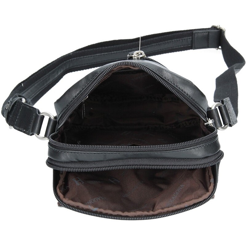 Pánská kožená taška na doklady Hexagona 463956 - černá