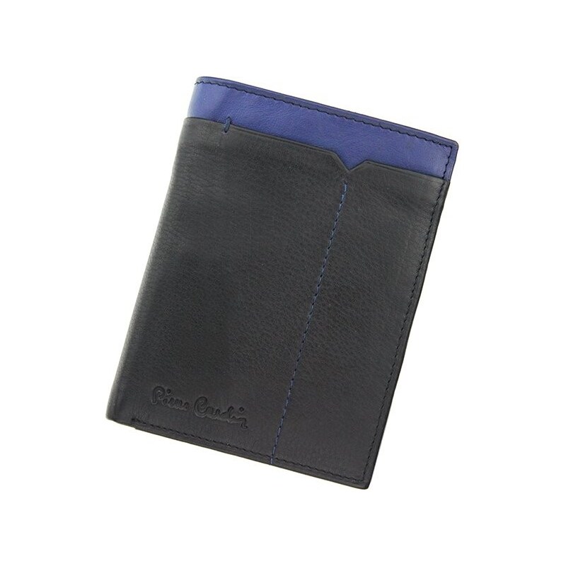 Pánská kožená peněženka Pierre Cardin Saturn - černo-modrá
