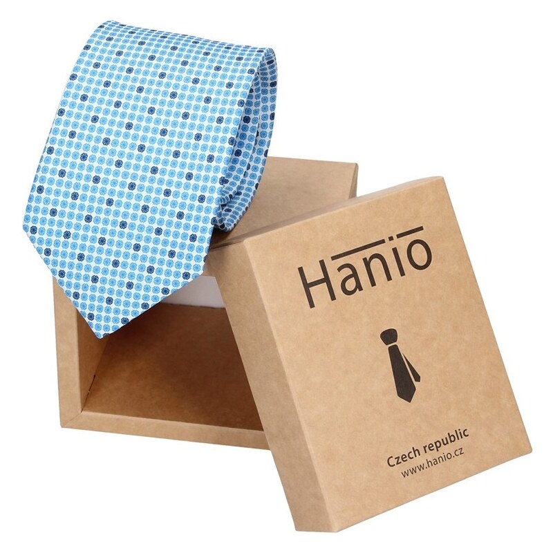 Pánská hedvábná kravata Hanio Adam - modrá