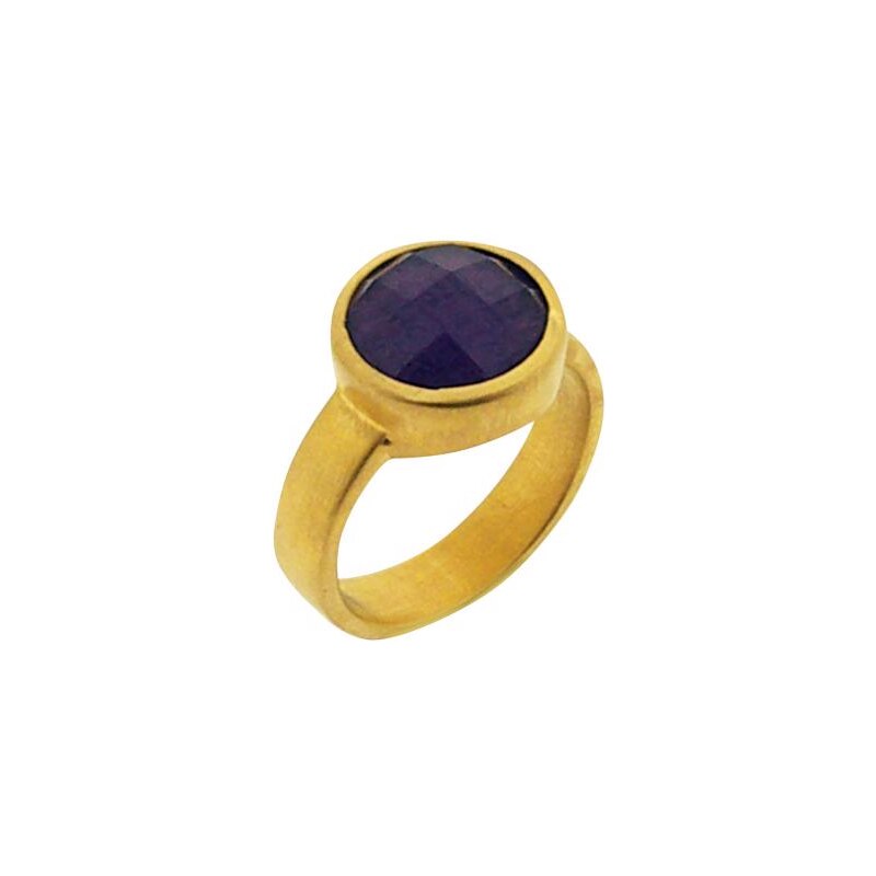 LUCAS JACK Prsten s kulatým fialovým polodrahokamem