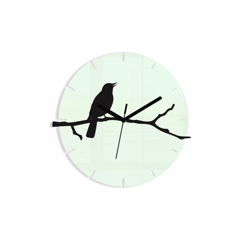 Nalepovací hodiny Bird bílé - bílá