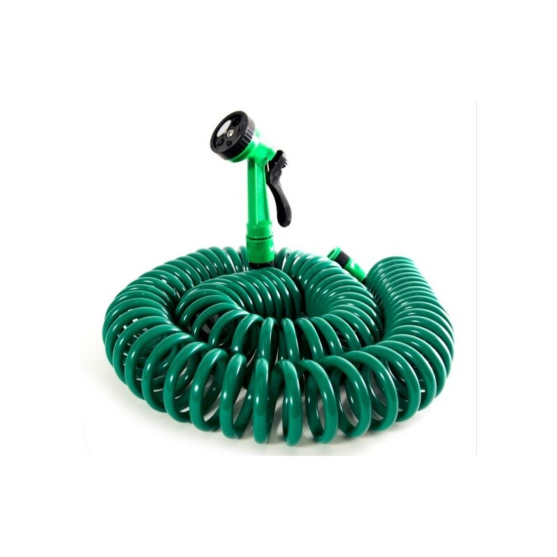 Zahradní spirálová hadice s pistolí Preb zelená - 30 m - zelená