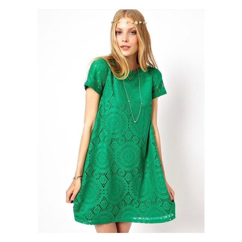 Dámské krajkové šaty Hispana zelené - zelená