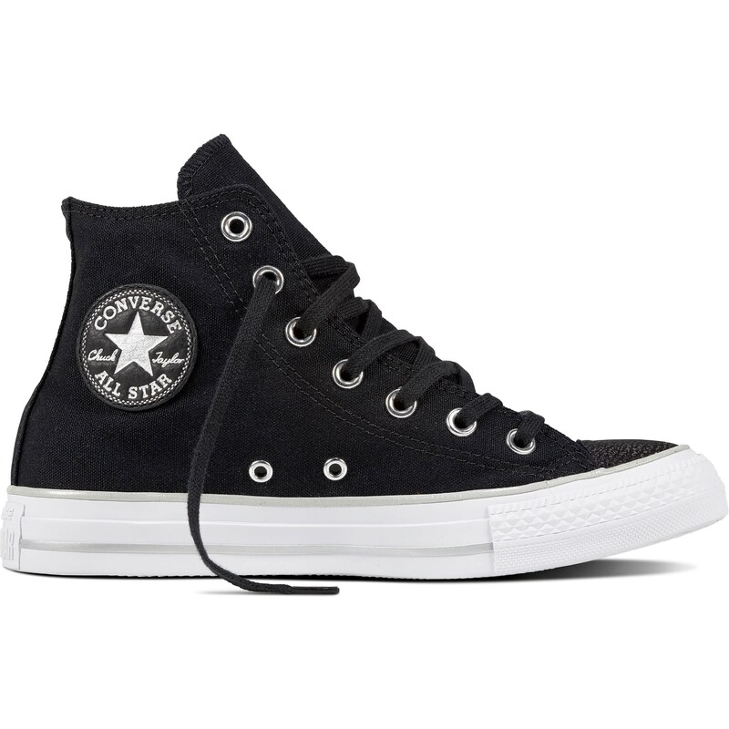 Converse černé dámské kotníkové tenisky Chuck Taylor All Star Black/Silver  - 39 - GLAMI.cz