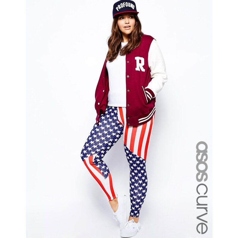 ASOS CURVE Exclusive Legging In Stars And Stripes Print