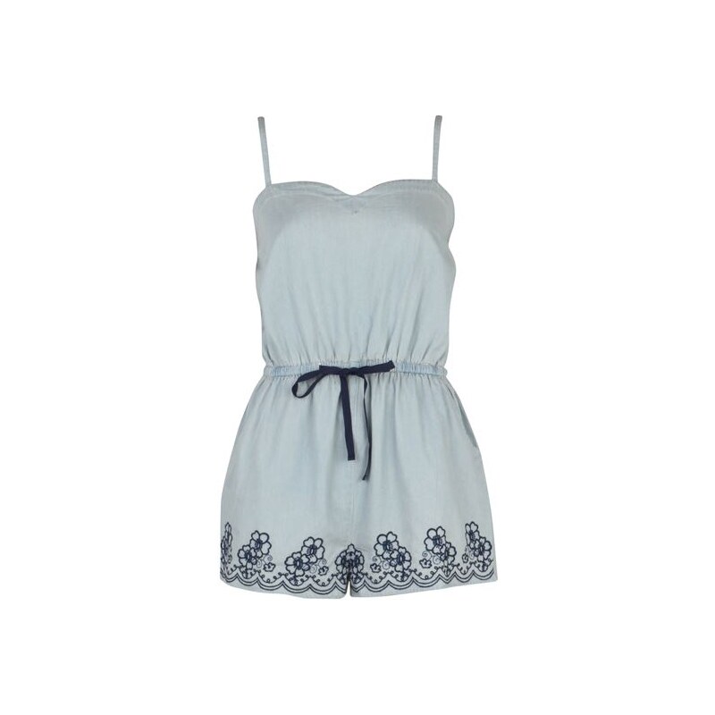 SoulCal Embroidered Playsuit Blue 6 (XXS)