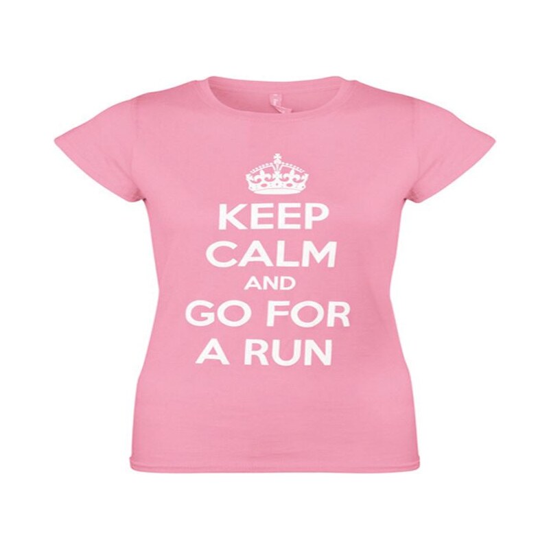 Sweatshop Keep Calm T shirt Ladies Pink 10 (S)