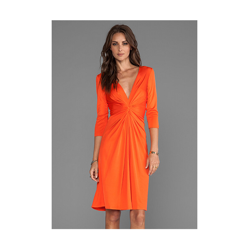 Issa 3/4 Sleeve Short Dress in Orange