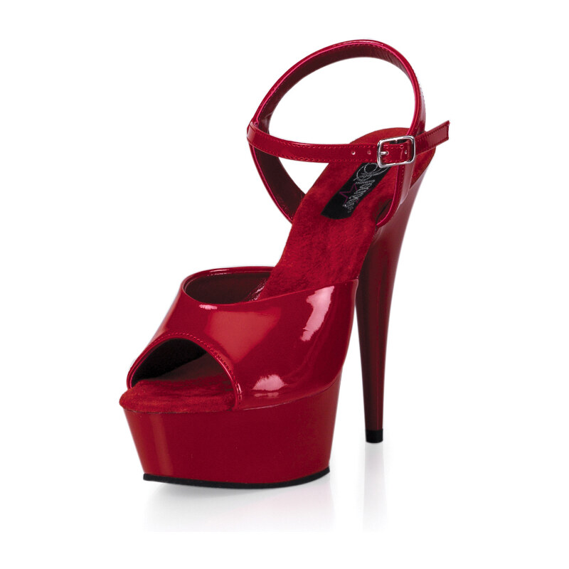 Delight-609 červené boty Pleaser na platformě a vysokém podpatku 35 (US 5)