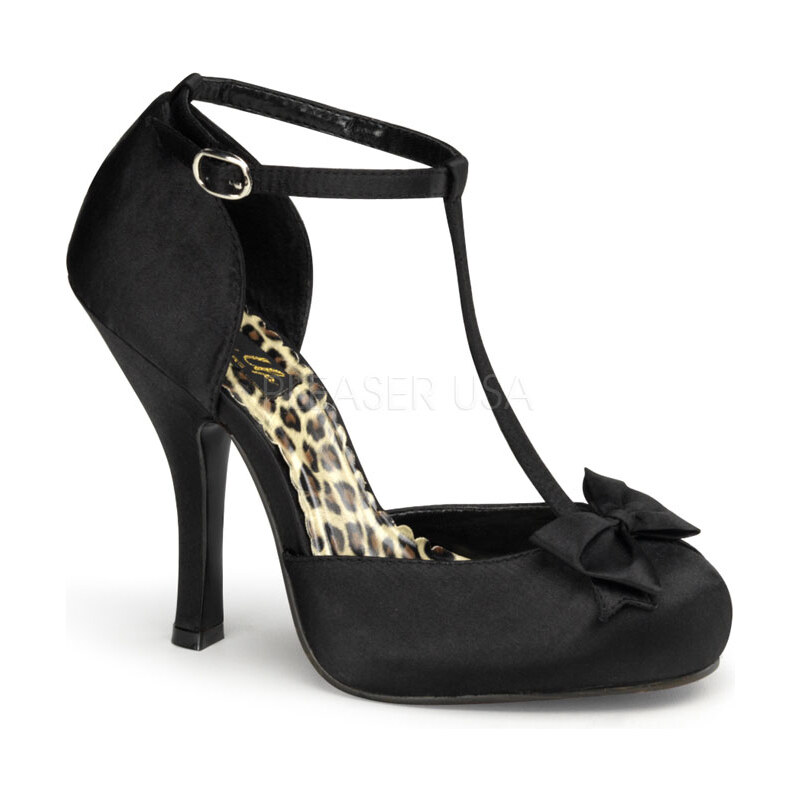 Pin Up Couture Cutiepie-12 černé sandálky Pleaser na podpatku 35 (US 5)