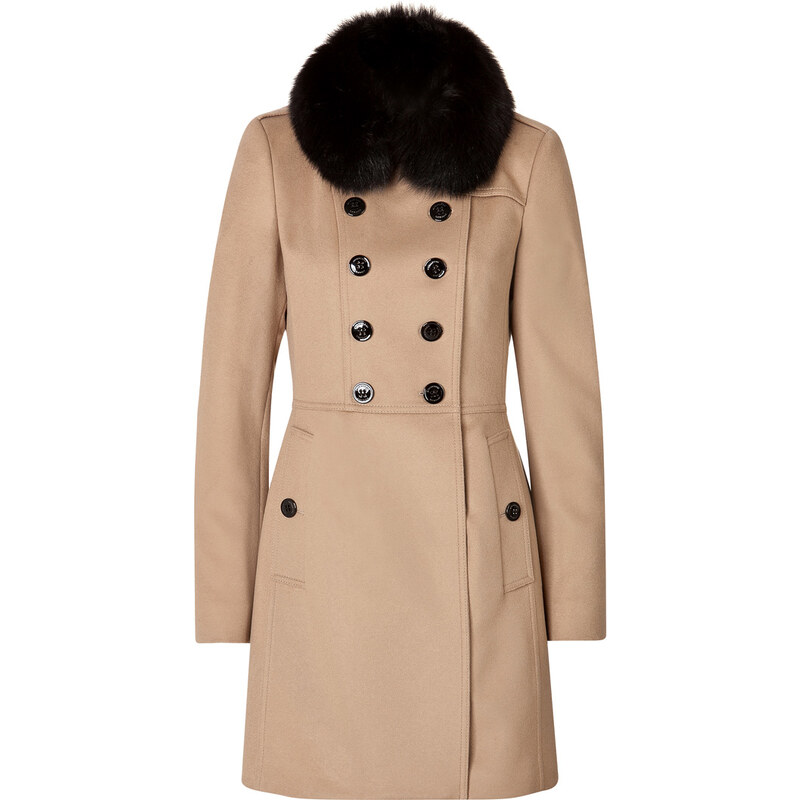Burberry London Wool-Cashmere Pleat Detail Coat