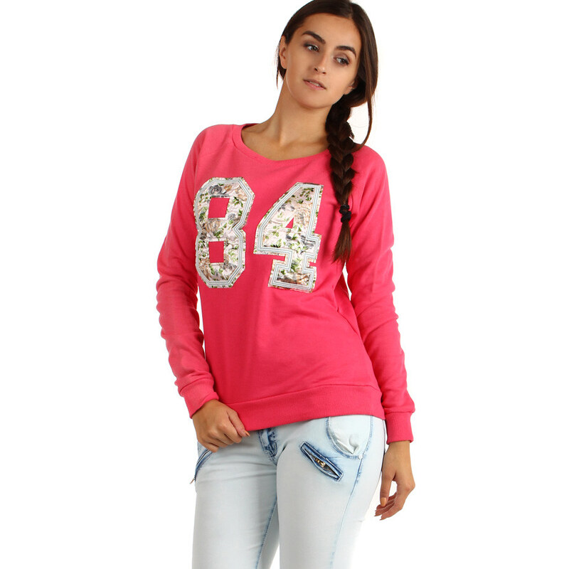 YooY Dámská mikina/tričko s potiskem (růžová, S/M)