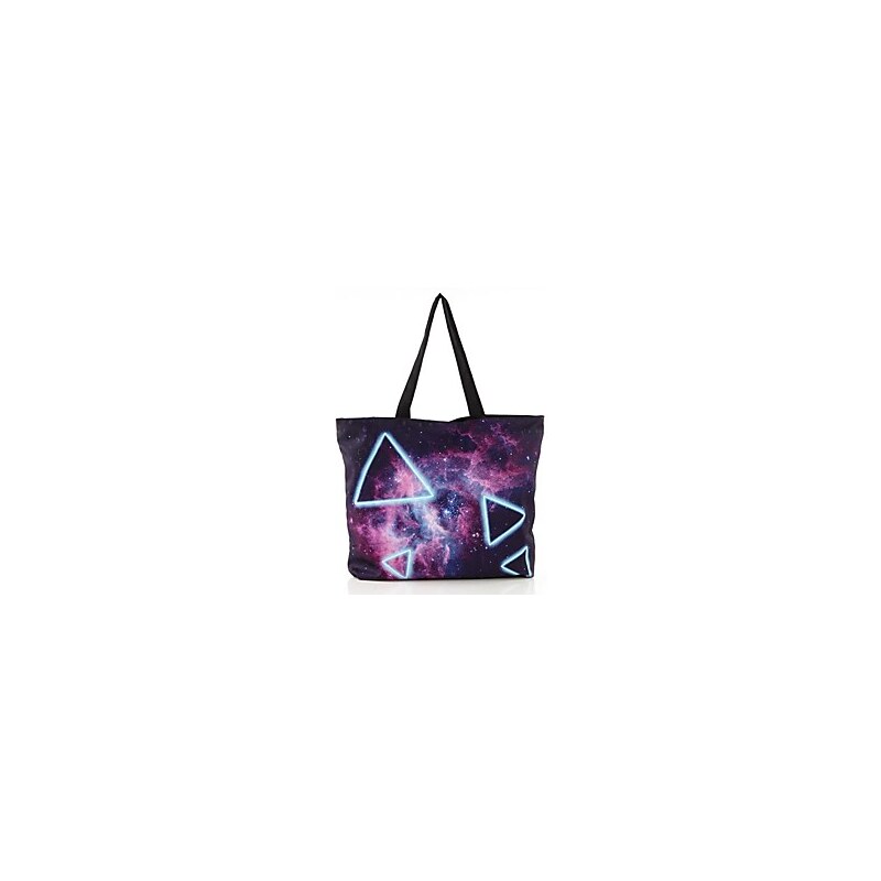 LightInTheBox Women's Casual Galaxy Triangle Printed Canvas Shopping Tote Bags