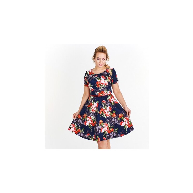 Dámské květované šaty Georgina, Velikost 44, Barva Barevná Milano Moda 564648