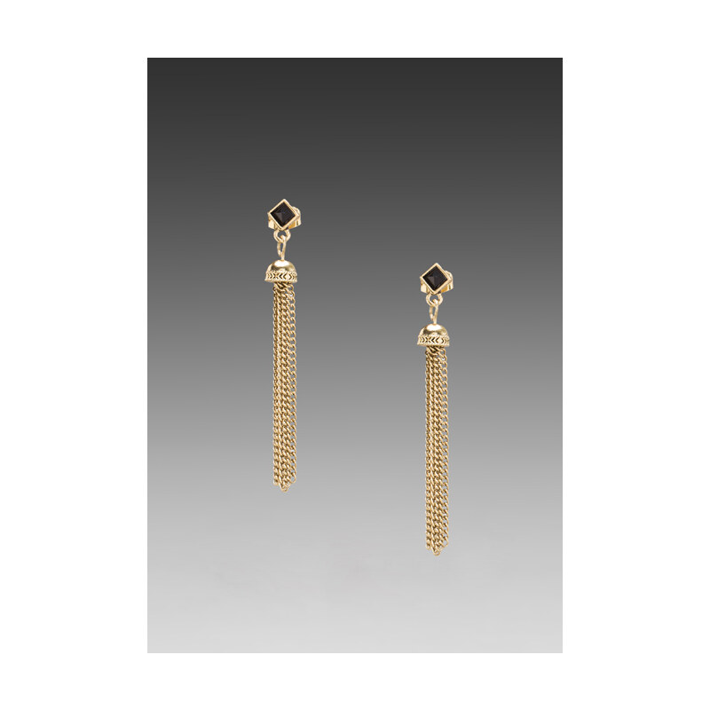 House of Harlow Chainette Earrings in Metallic Gold